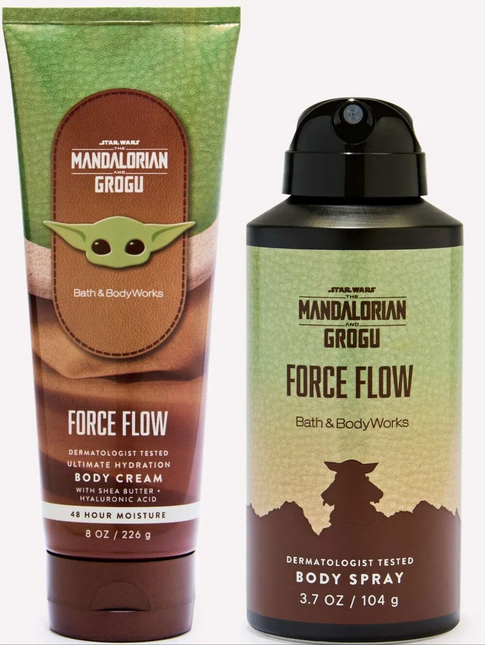Bath Body Works Mandalorian Grogu Force Flow Body Cream & Body Spray Set NEW